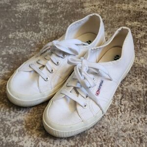 Superga White Canvas Low-Top Sneakers